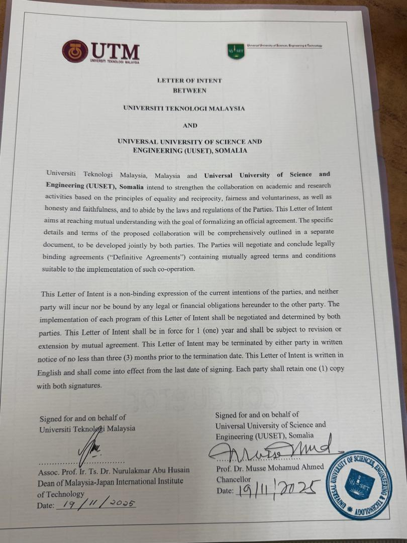 Signing LOI Between UUSET and MJIIT-UTM